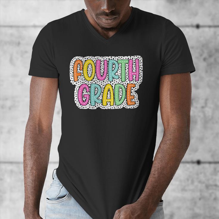 4th Grade Back To School Dalmatian Dots Teacher Student Men's V-Neck T-Shirt, 4th Grade Teacher Gifts, funny design 4th Grade Back To School Dalmatian Dots Teacher Student Men's V-Neck T-Shirt, 4th Grade Teacher Gifts, funny design