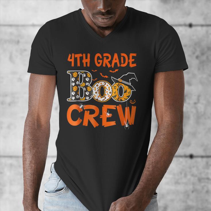 4th Grade Boo Crew Teacher Student Halloween Men's V-Neck T-Shirt, 4th Grade Teacher Gifts, funny design