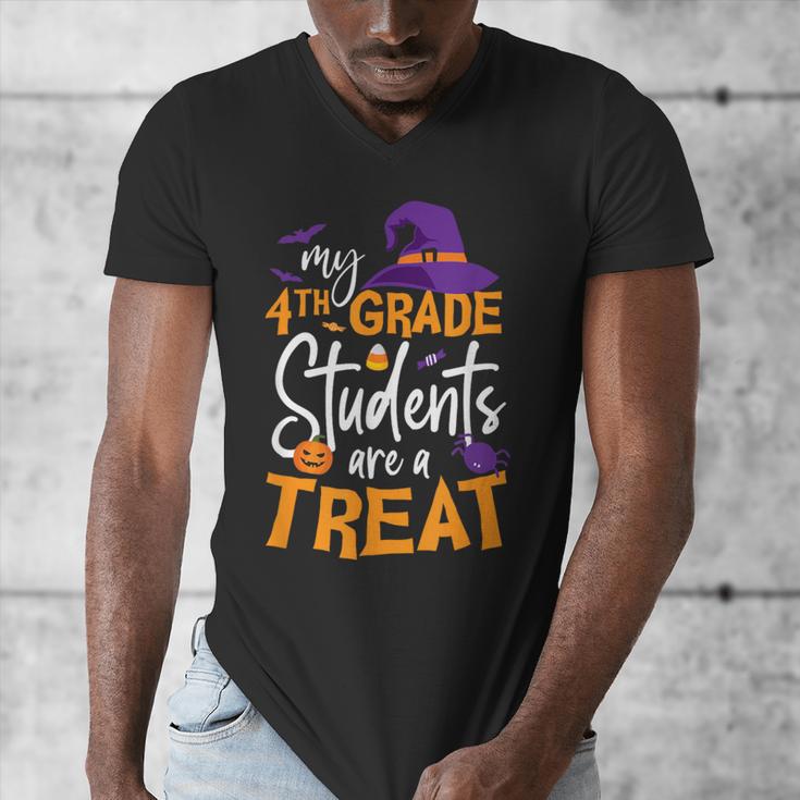 My 4th Grade Students Are a Treat Teacher Halloween Witch For Men Women Kids Men's V-Neck T-Shirt, 4th Grade Teacher Gifts, funny design My 4th Grade Students Are a Treat Teacher Halloween Witch For Men Women Kids Men's V-Neck T-Shirt, 4th Grade Teacher Gifts, funny design