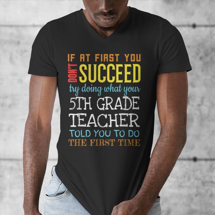 5th Grade Teacher Appreciation Men's V-Neck T-Shirt, funny design
