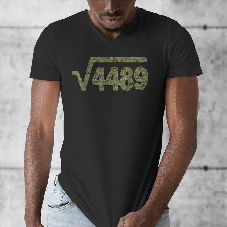 6 7 Army Pattern Meme Square Root 4489 Slang Math Teacher Men's V-Neck T-Shirt, funny design