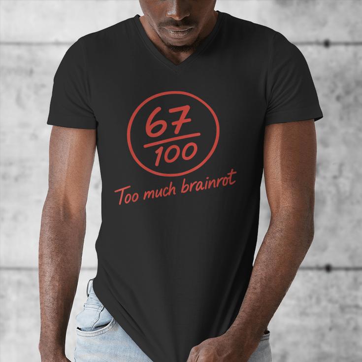 6 7 Brainrot Elementary Teacher Meme 67 Six Seven Men's V-Neck T-Shirt, funny design