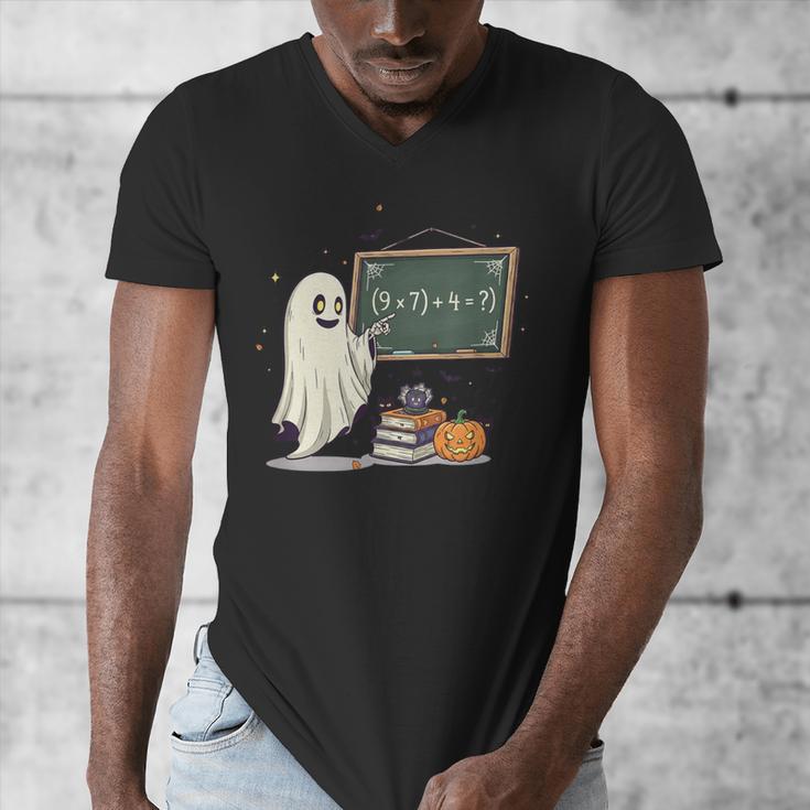 67 Teacher Halloween Ghost Six Seven Meme Math Joke Men's V-Neck T-Shirt, funny design