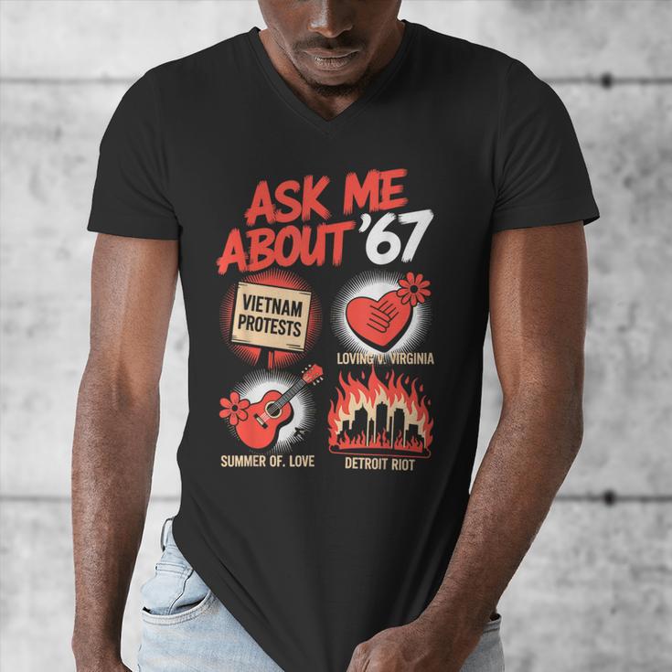 67 History Teacher Teacher 6 7 Overuse '67 Men's V-Neck T-Shirt, History Teacher Gifts, funny design
