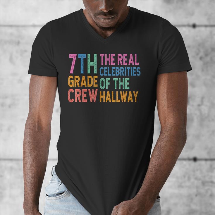 7th Grade Crew The Real Celebrities Of The Hallway Teacher Men's V-Neck T-Shirt, funny design 7th Grade Crew The Real Celebrities Of The Hallway Teacher Men's V-Neck T-Shirt, funny design