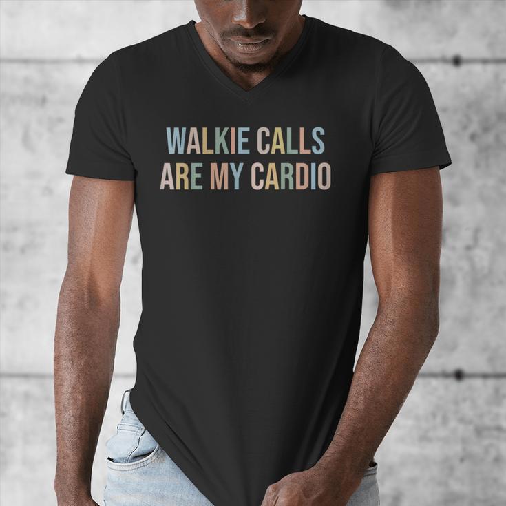 ABA SPED Teacher Coping Skills Walkie Calls Are My Cardio Men's V-Neck T-Shirt, funny design
