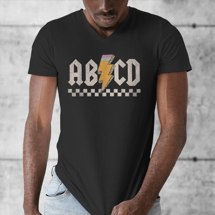 ABCD Back In Class First Day Back To School Teacher Student Men's V-Neck T-Shirt, funny design ABCD Back In Class First Day Back To School Teacher Student Men's V-Neck T-Shirt, funny design