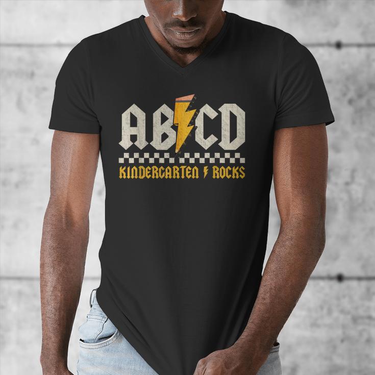 ABCD Kindergarten Rocks Pencil Lightning Students Teachers Men's V-Neck T-Shirt, funny design ABCD Kindergarten Rocks Pencil Lightning Students Teachers Men's V-Neck T-Shirt, funny design
