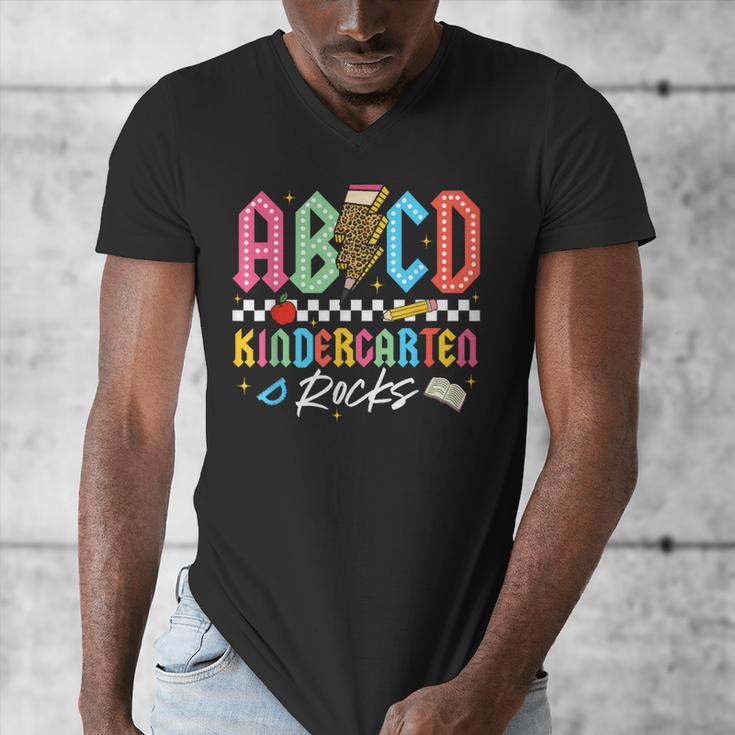 ABCD Kindergarten Rocks Pencil Lightning Teachers Rock Boys Men's V-Neck T-Shirt, funny design