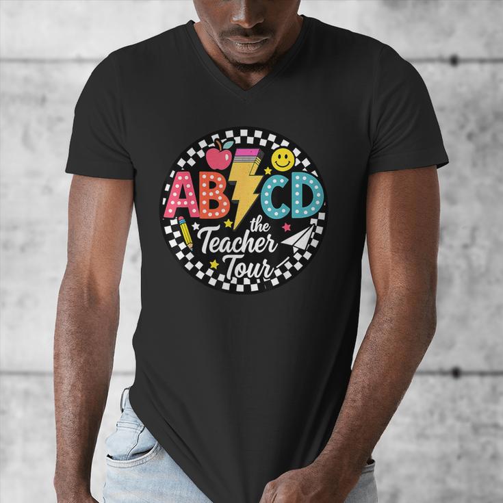 ABCD The Teacher Tour Back To School First Day Of School Men's V-Neck T-Shirt, funny design ABCD The Teacher Tour Back To School First Day Of School Men's V-Neck T-Shirt, funny design