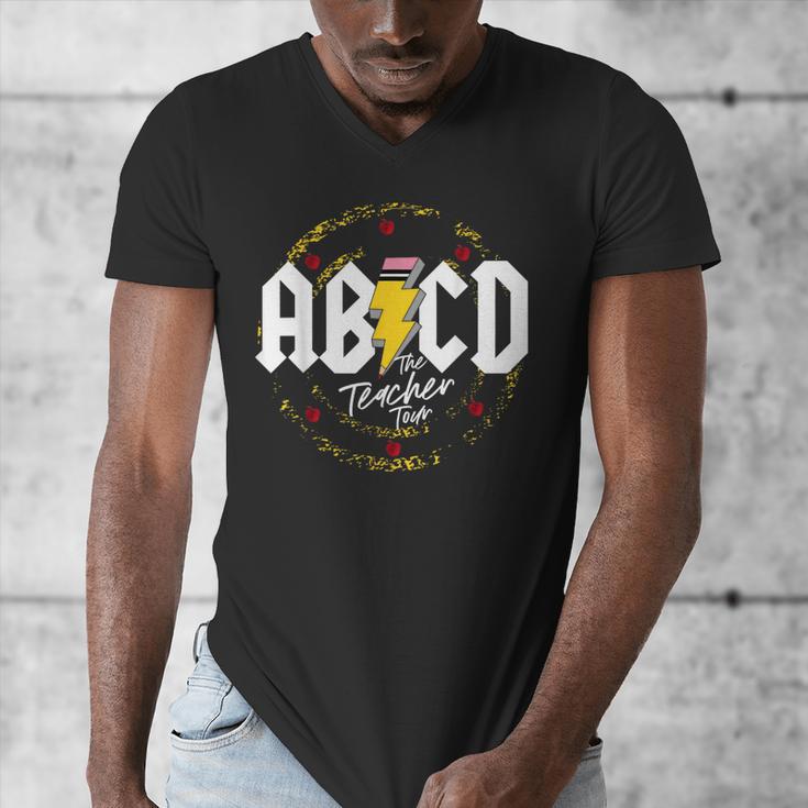 ABCD The Teacher Tour Last Day Of School Rockin' Teacher Men's V-Neck T-Shirt, funny design ABCD The Teacher Tour Last Day Of School Rockin' Teacher Men's V-Neck T-Shirt, funny design