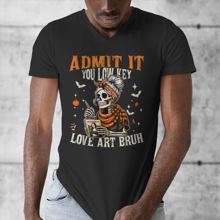 Admit It You Low Key Love Art Bruh Halloween Art Teacher Men's V-Neck T-Shirt, funny design Admit It You Low Key Love Art Bruh Halloween Art Teacher Men's V-Neck T-Shirt, funny design
