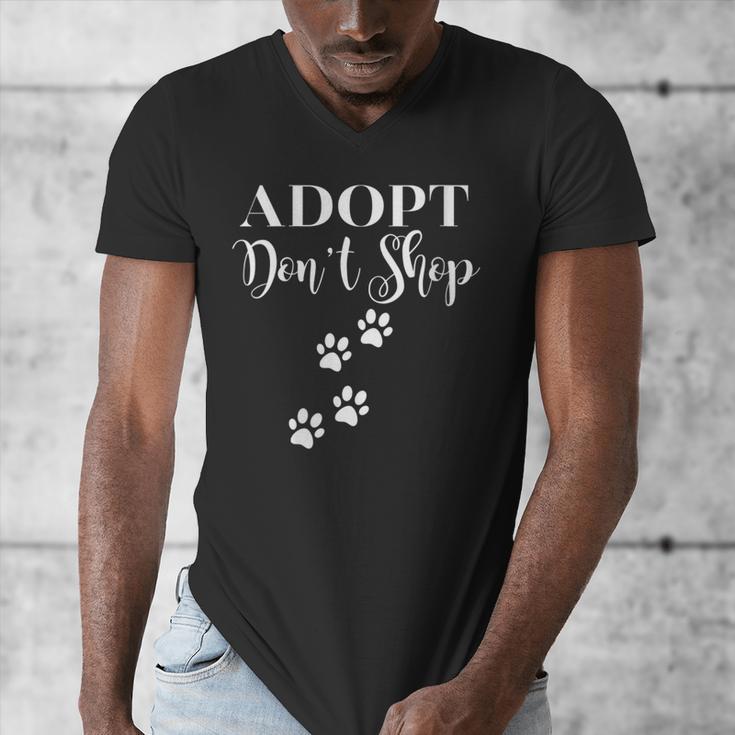 Adopt Animals Don't Shop For Them Men's V-Neck T-Shirt, funny design