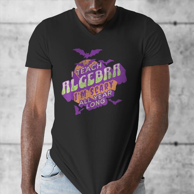 Algebra Teacher Halloween Spooky Ghost Math Mathematics Grad Men's V-Neck T-Shirt, funny design Algebra Teacher Halloween Spooky Ghost Math Mathematics Grad Men's V-Neck T-Shirt, funny design