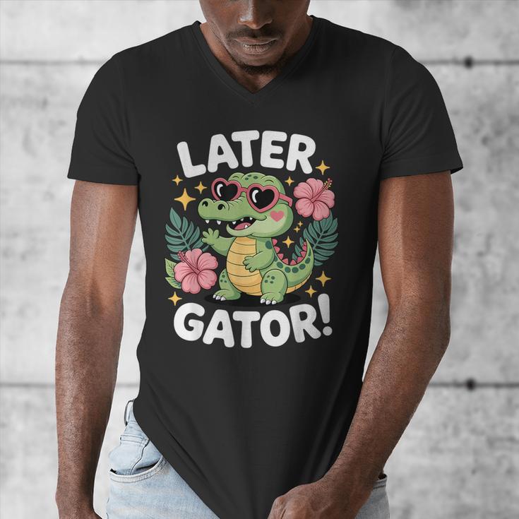 Alligator Later Gator Teacher Summer Last Day Fun Men's V-Neck T-Shirt, funny design