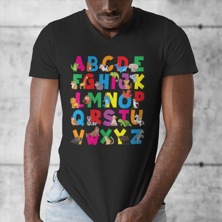 Alphabet Animals ABCs Zoo Kids Boys Girls Teacher Men's V-Neck T-Shirt, funny design Alphabet Animals ABCs Zoo Kids Boys Girls Teacher Men's V-Neck T-Shirt, funny design