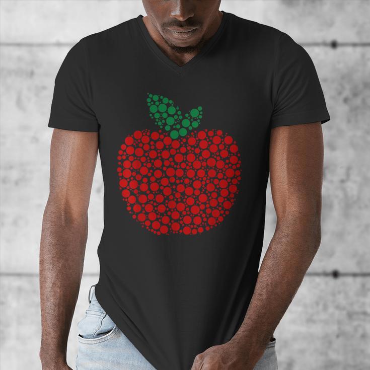 Apple Dot Pattern Art Teacher Appreciation Men Women Humor Men's V-Neck T-Shirt, funny design Apple Dot Pattern Art Teacher Appreciation Men Women Humor Men's V-Neck T-Shirt, funny design