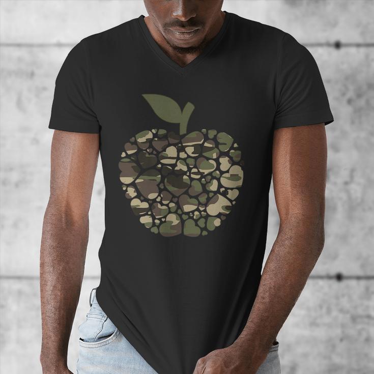 Apple Hearts Teacher Camouflage Clothing School Camo Apple For Men Women Girls Kids Men's V-Neck T-Shirt, funny design Apple Hearts Teacher Camouflage Clothing School Camo Apple For Men Women Girls Kids Men's V-Neck T-Shirt, funny design