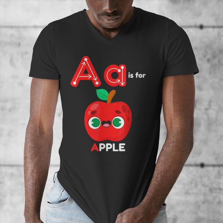 A Is For Apple Pre-K Kindergarten Teacher Student Men's V-Neck T-Shirt, funny design A Is For Apple Pre-K Kindergarten Teacher Student Men's V-Neck T-Shirt, funny design