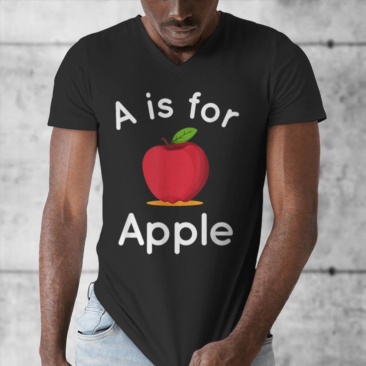 A Is For Apple Toddler Kindergarten Preschool Teacher Men's V-Neck T-Shirt, funny design A Is For Apple Toddler Kindergarten Preschool Teacher Men's V-Neck T-Shirt, funny design