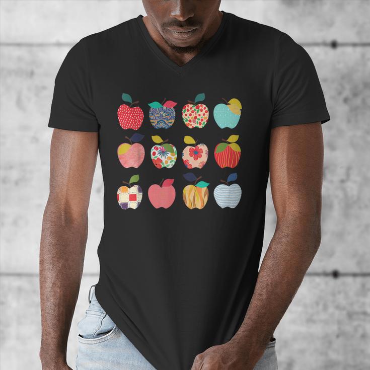 Art Apples Back To School For Teacher Student Men's V-Neck T-Shirt, funny design