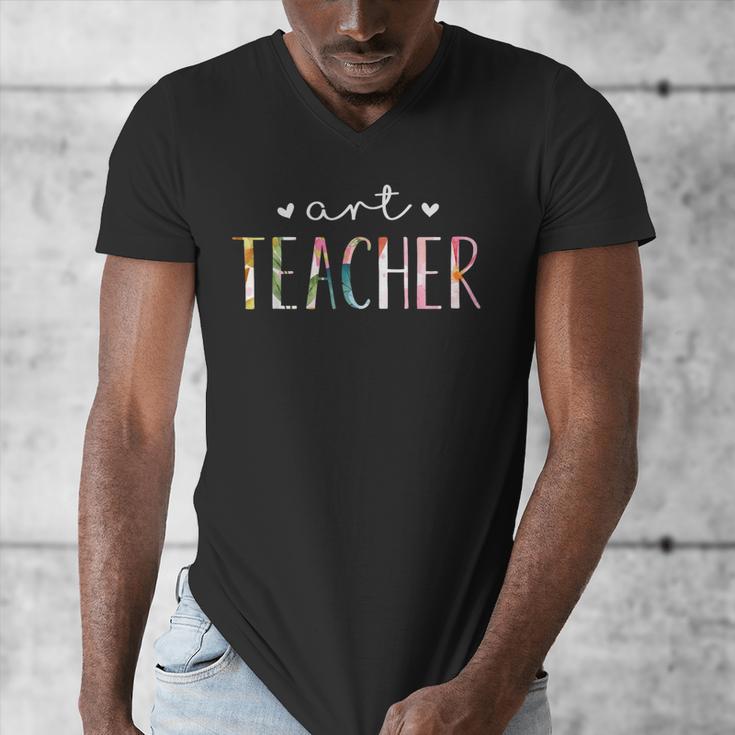 Art Teacher Cute Floral Men's V-Neck T-Shirt, funny design Art Teacher Cute Floral Men's V-Neck T-Shirt, funny design
