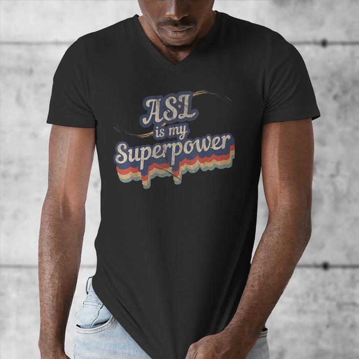 ASL Is My Superpower ASL Teacher Shirt T-Shirt Men's V-Neck T-Shirt, funny design ASL Is My Superpower ASL Teacher Shirt T-Shirt Men's V-Neck T-Shirt, funny design