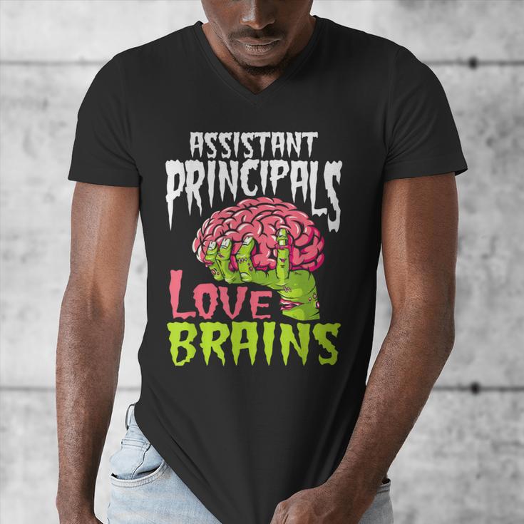 Assistant Principals Love Brains Zombie Teacher Halloween Men's V-Neck T-Shirt, funny design Assistant Principals Love Brains Zombie Teacher Halloween Men's V-Neck T-Shirt, funny design