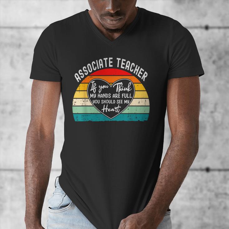 Associate Teacher If You Think My Hands Are Full Men's V-Neck T-Shirt, funny design