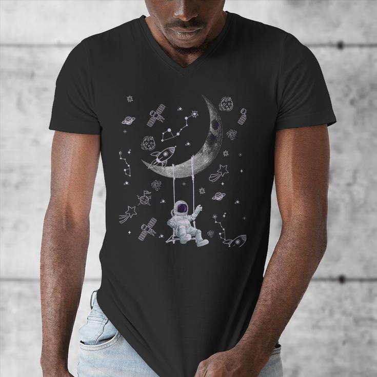 Astronaut Purple Moon Swing NASA Space Science Teacher Men's V-Neck T-Shirt, Science Teacher Gifts, funny design Astronaut Purple Moon Swing NASA Space Science Teacher Men's V-Neck T-Shirt, Science Teacher Gifts, funny design