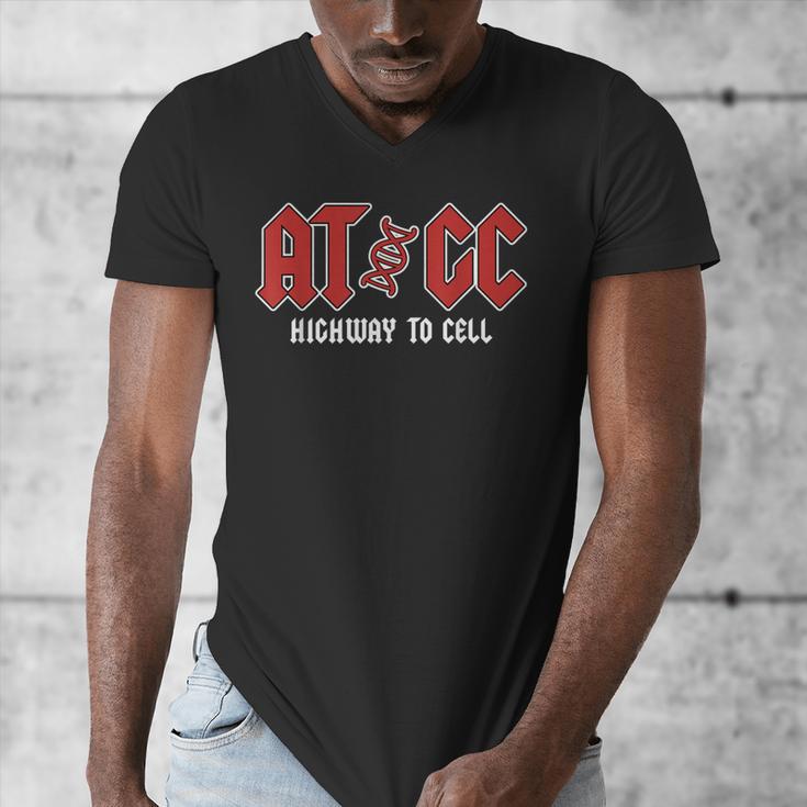 ATGC Teacher Student Biology Men's V-Neck T-Shirt, funny design ATGC Teacher Student Biology Men's V-Neck T-Shirt, funny design