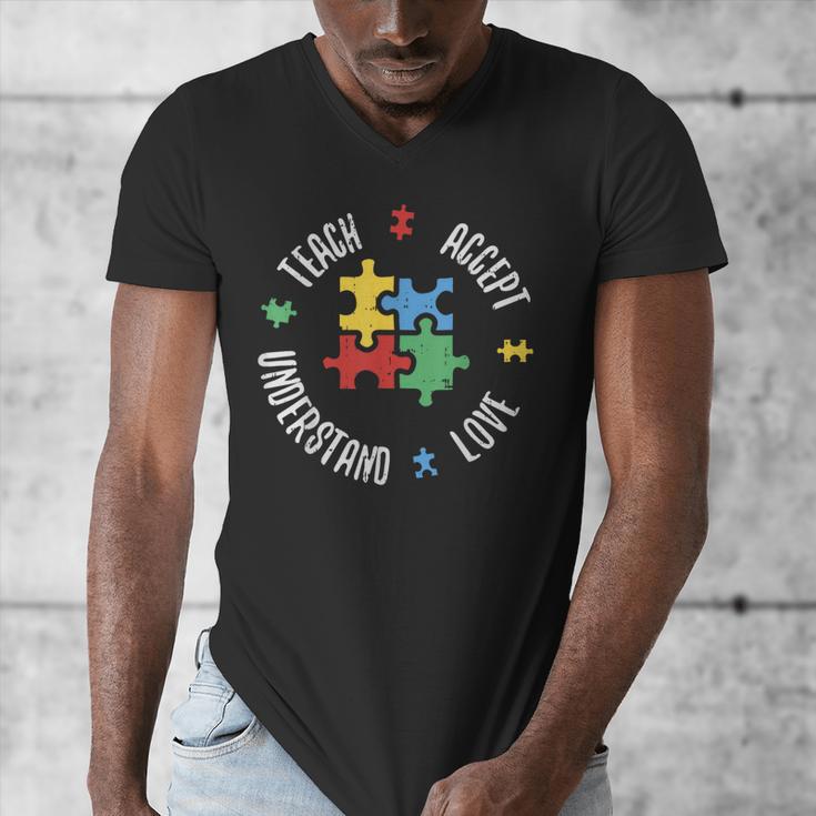 Autism Awareness Teacher Shirt Teach Accept Understand Love Men's V-Neck T-Shirt, funny design Autism Awareness Teacher Shirt Teach Accept Understand Love Men's V-Neck T-Shirt, funny design