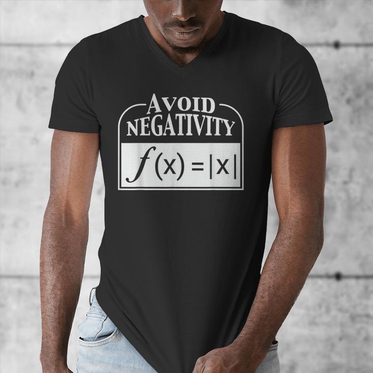 Avoid Negativity Math Teacher Men's V-Neck T-Shirt, funny design