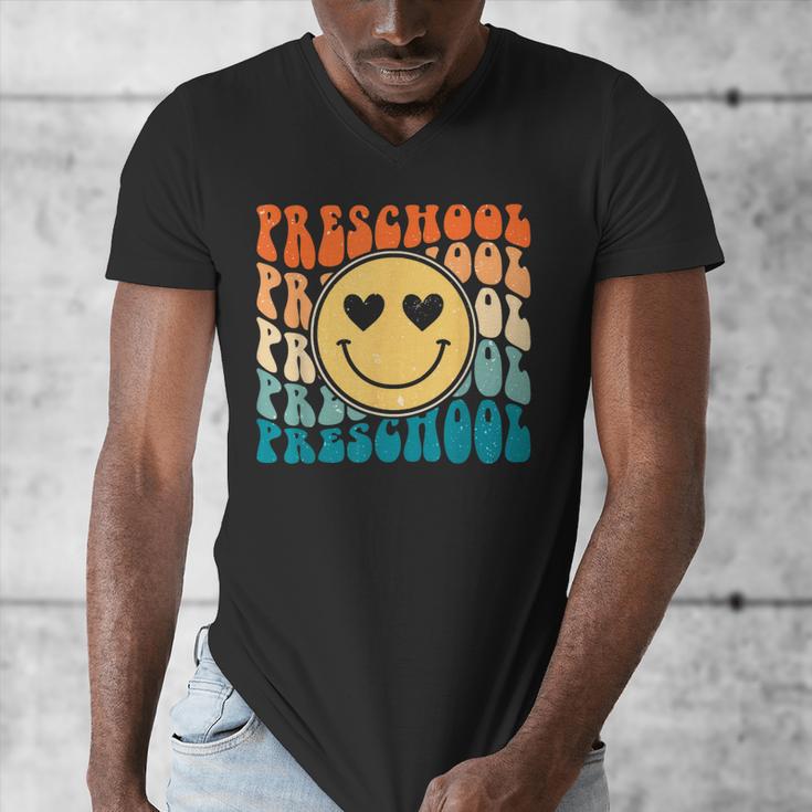Back To School Groovy Smile Preschool Teachers Students Kids Men's V-Neck T-Shirt, funny design Back To School Groovy Smile Preschool Teachers Students Kids Men's V-Neck T-Shirt, funny design