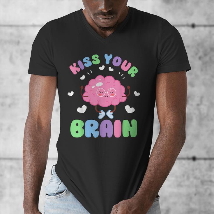 Back To School Kiss Your Brain Cute Teacher Appreciation Men's V-Neck T-Shirt, funny design Back To School Kiss Your Brain Cute Teacher Appreciation Men's V-Neck T-Shirt, funny design