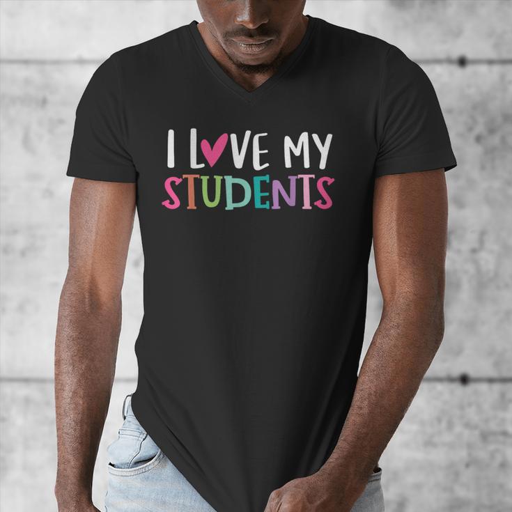 Back To School I Love My Students Teachers Women Boys Girls Men's V-Neck T-Shirt, funny design