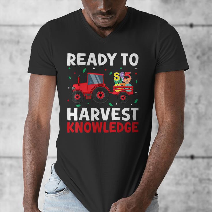 Back To School Teacher Farming Tractor Farmer Kids 100th Day Men's V-Neck T-Shirt, funny design Back To School Teacher Farming Tractor Farmer Kids 100th Day Men's V-Neck T-Shirt, funny design