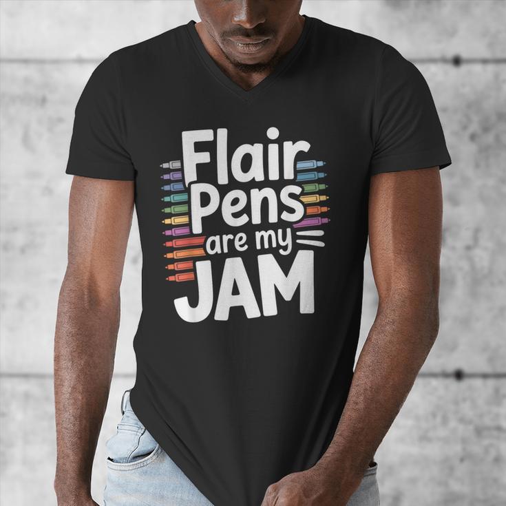 Back To School Teacher Flair Pens Are My Jam Men's V-Neck T-Shirt, funny design Back To School Teacher Flair Pens Are My Jam Men's V-Neck T-Shirt, funny design