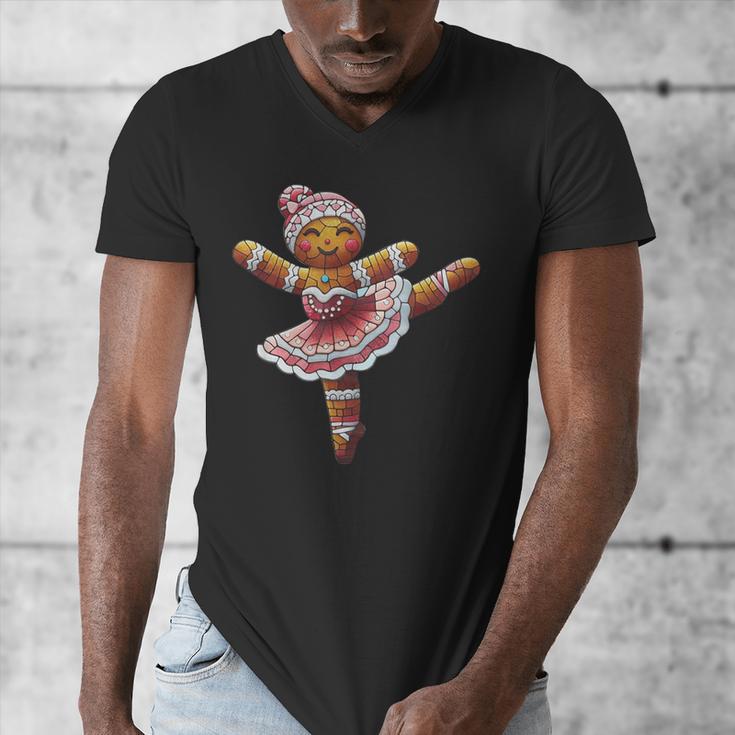 Ballet Dancer Gingerbread Christmas Dance Teacher Girl Women Men's V-Neck T-Shirt, funny design Ballet Dancer Gingerbread Christmas Dance Teacher Girl Women Men's V-Neck T-Shirt, funny design
