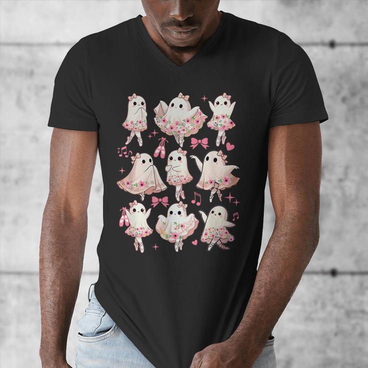 Ballet Ghost Ballet Dancer Spooky Dance Halloween Teacher Men's V-Neck T-Shirt, funny design Ballet Ghost Ballet Dancer Spooky Dance Halloween Teacher Men's V-Neck T-Shirt, funny design