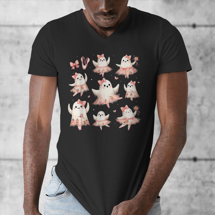 Ballet Ghost Ballet Dancer Spooky Dance Teacher Halloween Men's V-Neck T-Shirt, funny design Ballet Ghost Ballet Dancer Spooky Dance Teacher Halloween Men's V-Neck T-Shirt, funny design