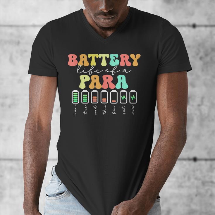 Battery Life Of A Para SPED Parapro Teacher Squad Men's V-Neck T-Shirt, funny design Battery Life Of A Para SPED Parapro Teacher Squad Men's V-Neck T-Shirt, funny design