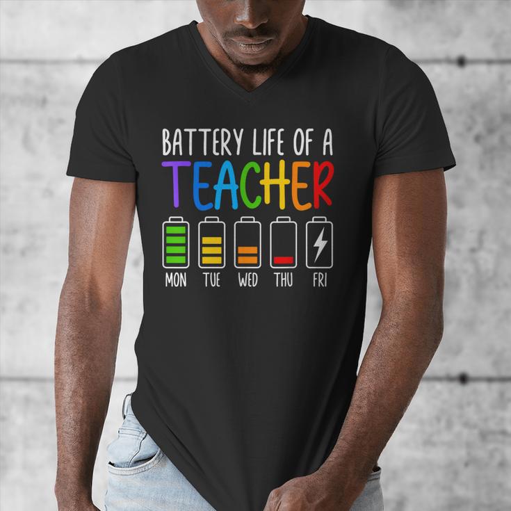 Battery Life Of A Teacher School Teacher Appreciation Men's V-Neck T-Shirt, funny design