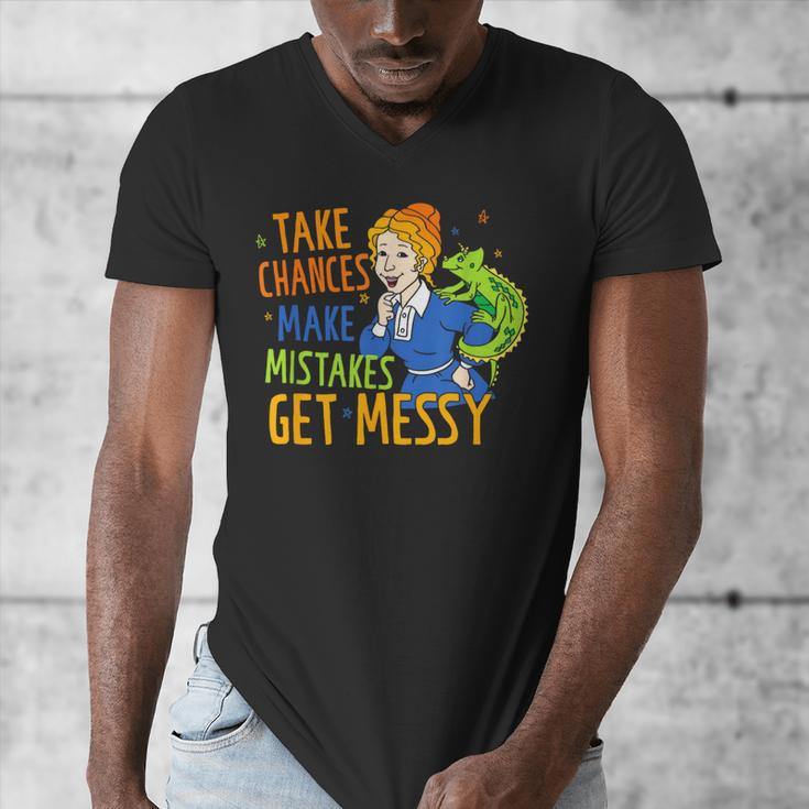 Beauty Teacher Take Chances Make Mistakes Get Messy Men's V-Neck T-Shirt, funny design Beauty Teacher Take Chances Make Mistakes Get Messy Men's V-Neck T-Shirt, funny design