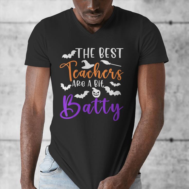 The Best Teachers Are A Bit Batty Teacher Bat Halloween Men's V-Neck T-Shirt, funny design The Best Teachers Are A Bit Batty Teacher Bat Halloween Men's V-Neck T-Shirt, funny design