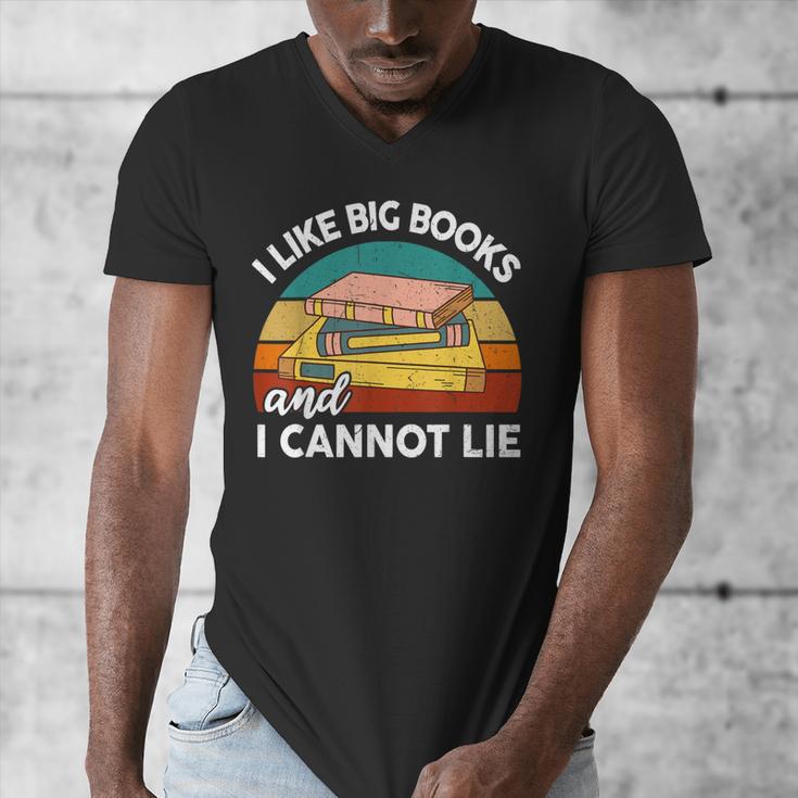 I Like Big Book Cant Lie Nerd School Librarian Teacher For Men Women Kids Men's V-Neck T-Shirt, funny design