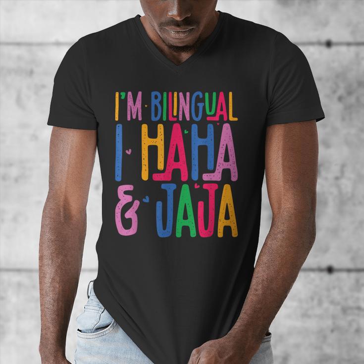 I Am Bilingual I Haha And Jaja Latina Latino Spanish Teacher Men's V-Neck T-Shirt, funny design