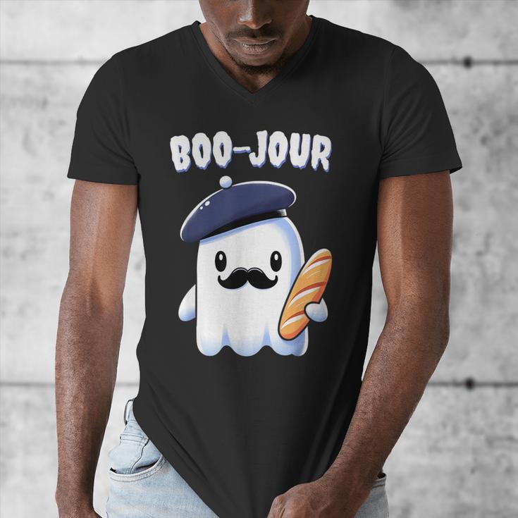 Boo Jour Ghost French Teacher Vintage Teacherlife Groovy Men's V-Neck T-Shirt, Groovy Teacher Gifts, funny design Boo Jour Ghost French Teacher Vintage Teacherlife Groovy Men's V-Neck T-Shirt, Groovy Teacher Gifts, funny design