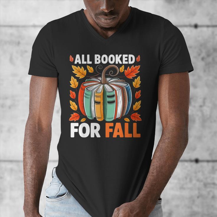 All Booked For Fall Book Pumpkin Autumn Thanksgiving Teacher Men's V-Neck T-Shirt, funny design All Booked For Fall Book Pumpkin Autumn Thanksgiving Teacher Men's V-Neck T-Shirt, funny design