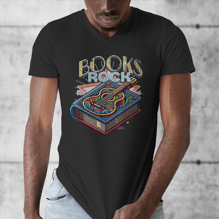 Books Rock Rock'n Roll Science Of Reading Teachers Guitar Men's V-Neck T-Shirt, Science Teacher Gifts, funny design Books Rock Rock'n Roll Science Of Reading Teachers Guitar Men's V-Neck T-Shirt, Science Teacher Gifts, funny design